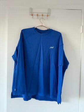 ADER ERROR Blue Embroidered Logo Long Sleeve Tee - Size S (Oversized Fit)